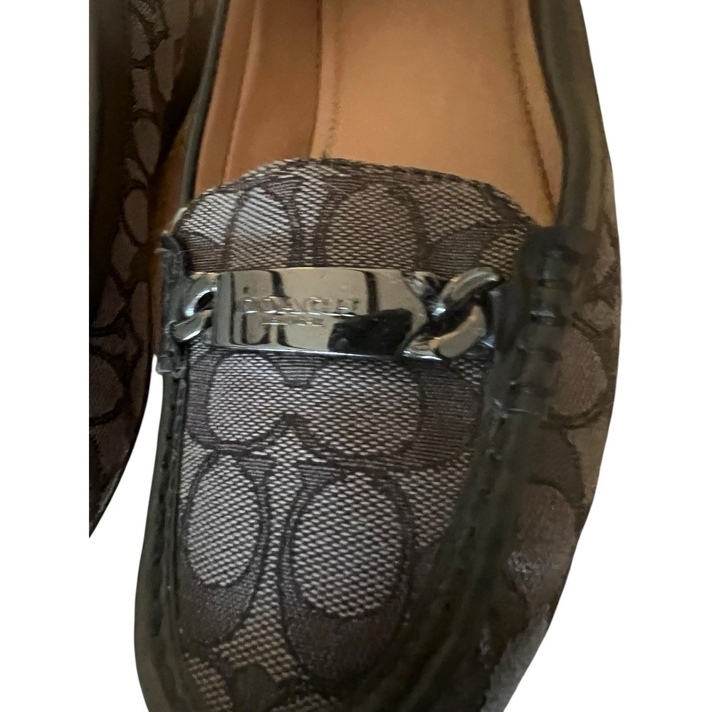 Coach Black Gray Signature Logo Jacquard Loafer Flats Women's Slip-On Sz 8.5 B - Picture 12 of 16